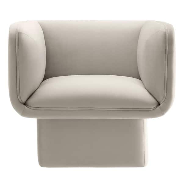 Modway Tate Performance Velvet Accent Chair in Almond