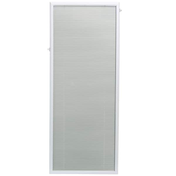 ODL White Cordless Add On Enclosed Blind with 1/2 in. Wide Aluminum Blinds  for 20 in. Width x 36 in. Length Door Window ADDON2036E - The Home Depot
