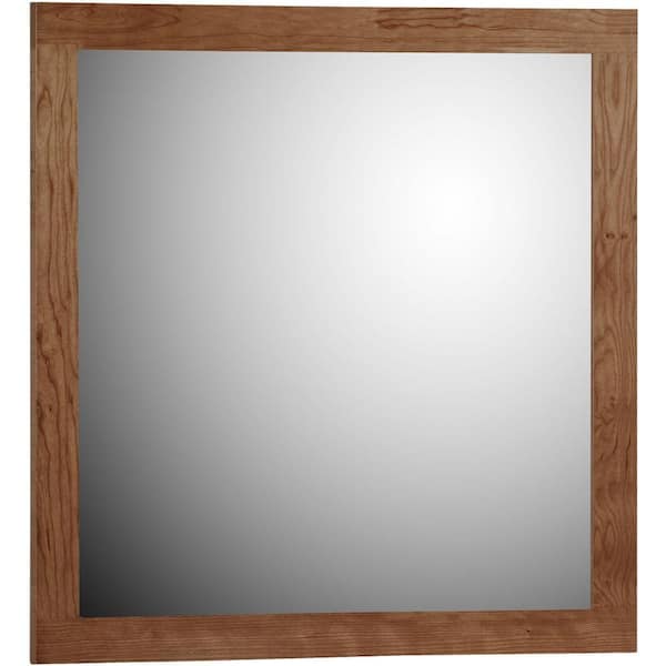 Simplicity by Strasser Shaker 30 in. W x .75 in. D x 32 in. H Framed Mirror in Medium Alder