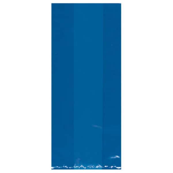 Amscan 9.5 in. x 4 in. Bright Royal Blue Cellophane Party Bags (25-Count, 12-Pack)