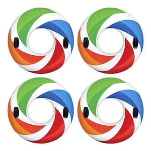 47 in. Color Inflatable Whirl Tube Swimming Pool Raft with Handles (4-Pack)