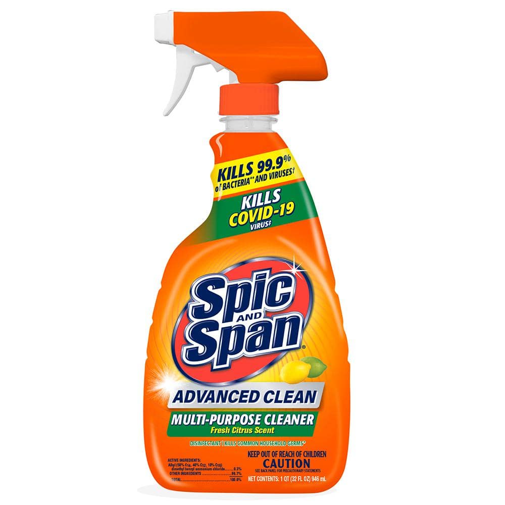 Spic and Span 32 oz. SNS All Purpose Cleaner Disinfectant Spray Fresh  Citrus (12-Pack) 21339638601 COMBO2 - The Home Depot