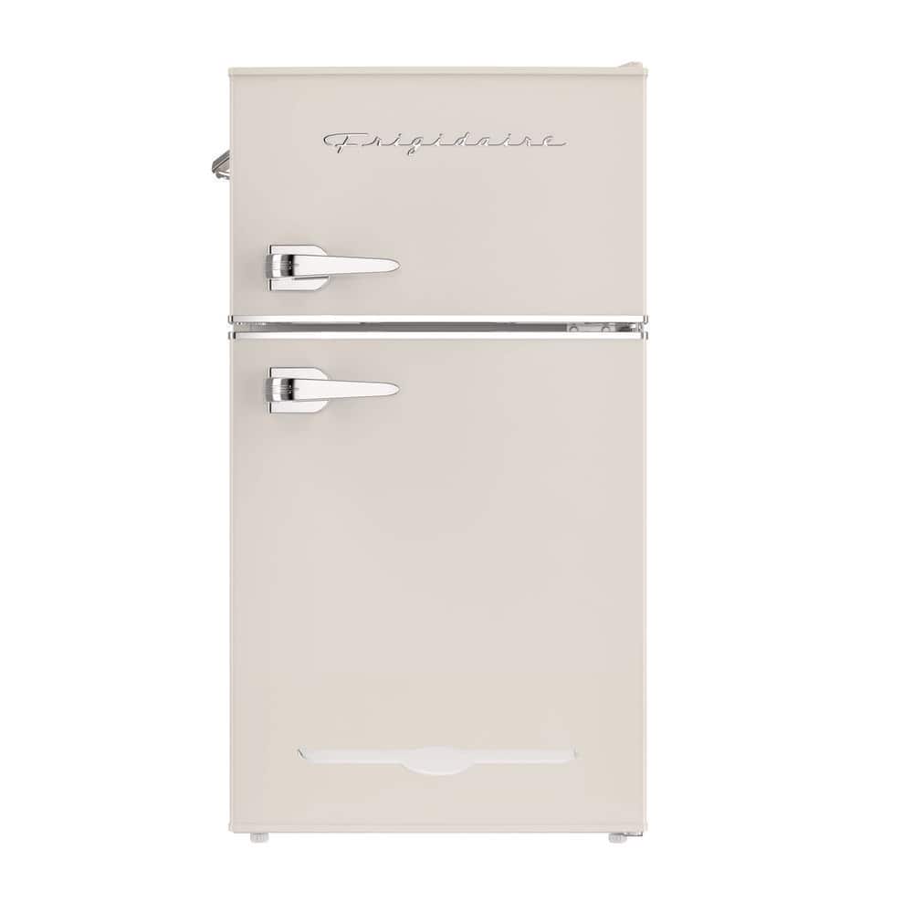 3.1cu. ft. 2-Door Retro Mini Refrigerator in White (Cream)