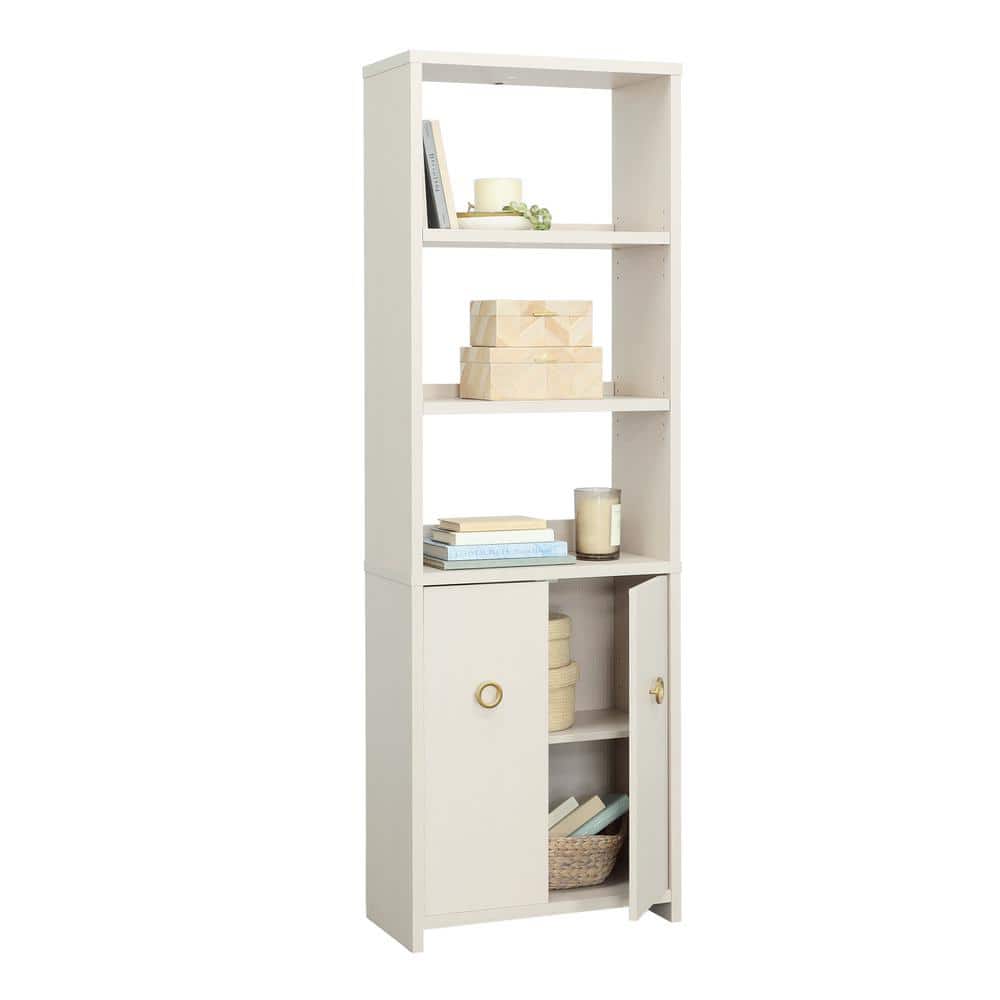 Dove Linen 70" Adjustable Bookcase with Doors