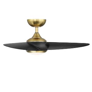 Loft 38 in. Indoor/Outdoor Soft Brass/Matte Black 3-Blade Smart Ceiling Fan with 3000K LED and Remote Control