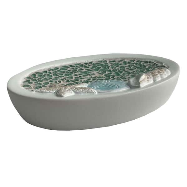 Sweet Home Collection Seascape Soap Dish Bathroom Accessory (1 Piece)