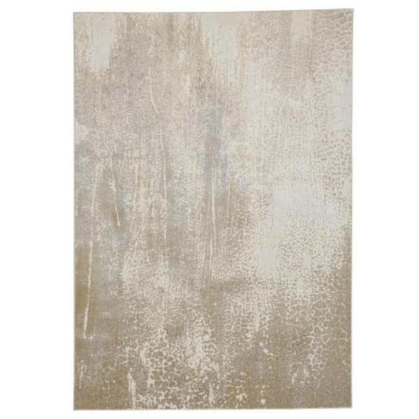 HomeRoots 5 x 8 Gray and Ivory Abstract Area Rug