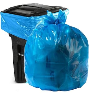 65 Gal. Blue Trash Bags - 50 in. x 58 in. (Pack of 50) 2 mil - for Industrial, Home, and Recycling Use