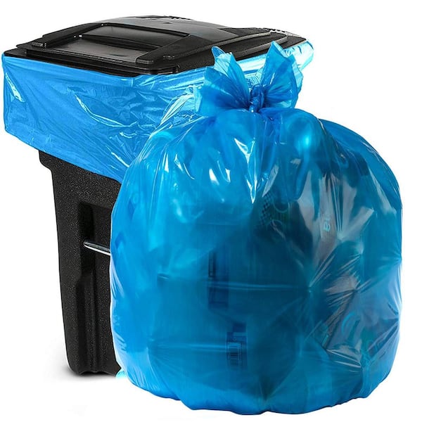Aluf Plastics 65 Gal. Blue Trash Bags - 50 in. x 58 in. (Pack of