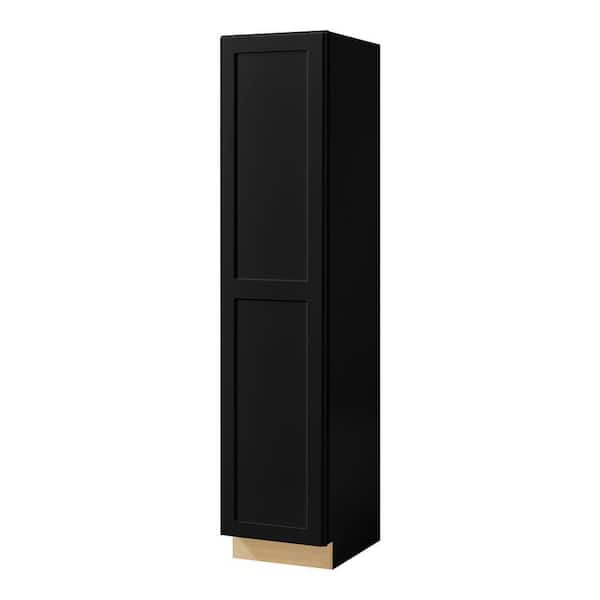 Avondale 18 in. W x 84 in. H x 24 in. D Ready To Assemble Plywood Shaker Utility Pantry Cabinet in Raven Black