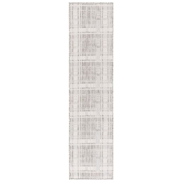 Beach House Gray/Ivory 2 ft. x 8 ft. Geometric Abstract Indoor/Outdoor Runner Rug