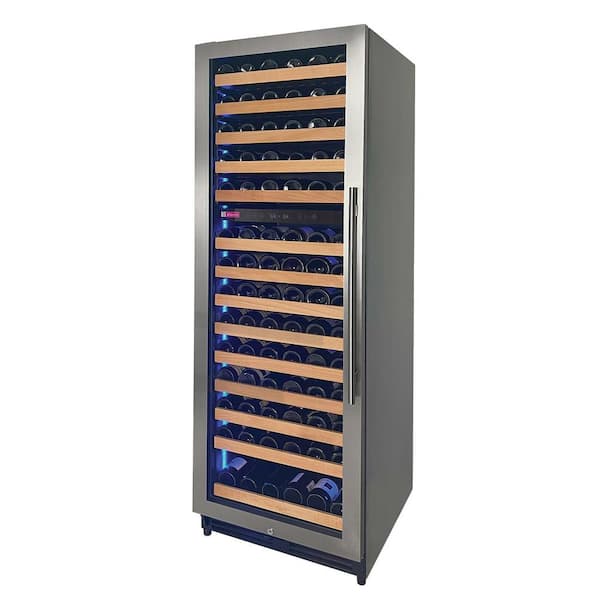 Reserva Series Digital Wine Cellar Cooling Unit 154 Bottle 71 in Tall Dual Zone Left Hinge Stainless Steel
