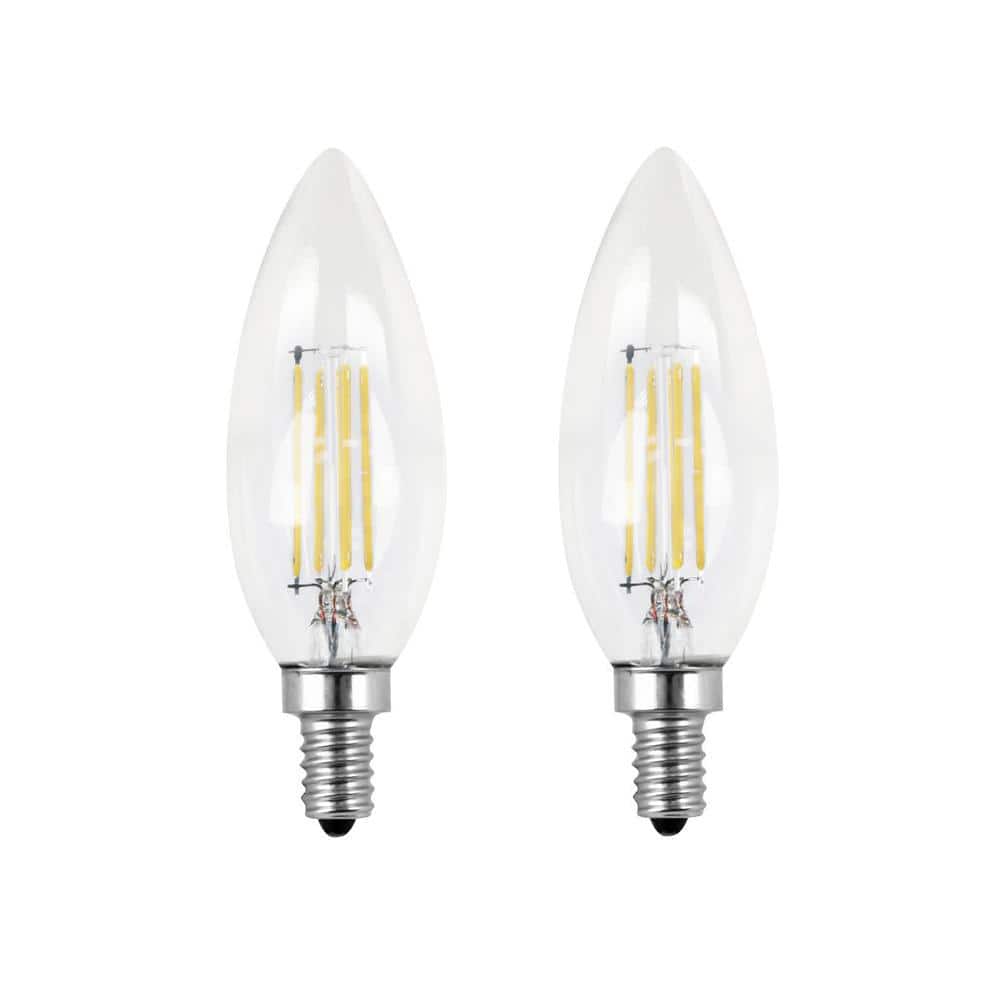 60-Watt Equivalent B10 E12 Candelabra Dimmable Filament CEC Clear Glass Cha