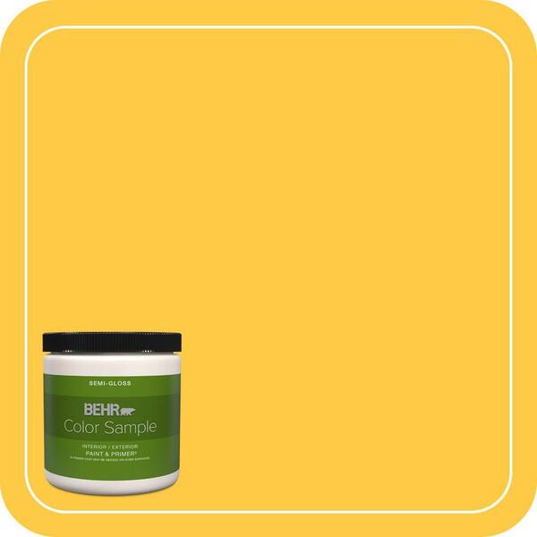 BEHR PREMIUM PLUS 8 oz. #P290-6 English Daisy Semi-Gloss Interior/Exterior Paint & Primer Color Sample