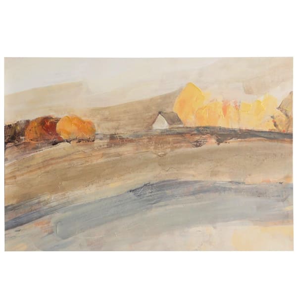 StyleCraft Hand-Painted Landscape Multicolored Canvas Wall Art