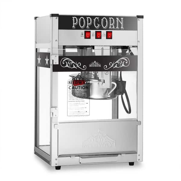 Olde Midway Movie Theater-Style Countertop Popcorn Machine Popper with 10 oz Kettle, Black