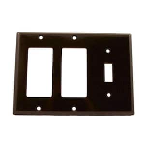 Brown 3-Gang 1-Toggle/2-Decorator/Rocker Wall Plate (1-Pack)