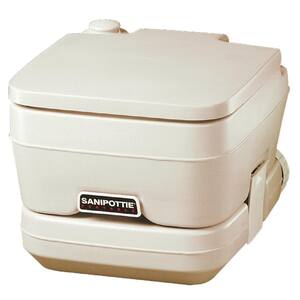 2.5 Gal. SaniPottie Portable Toilet with Mounting Brackets and 1.5 in. MSD Fittings in Tan
