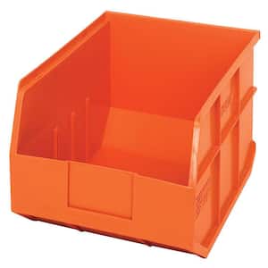 Stackable Shelf 19-Qt. Storage Tote in Orange (6-Pack)
