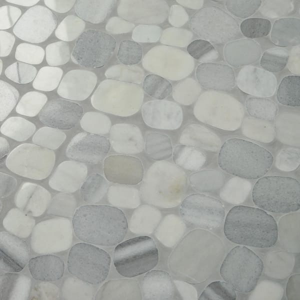 Daltile Stone Decor Shadow 12 in. x 12 in. x 10 mm Marble Pebble Mosaic Floor and Wall Tile (0.95 sq. ft./ Each)