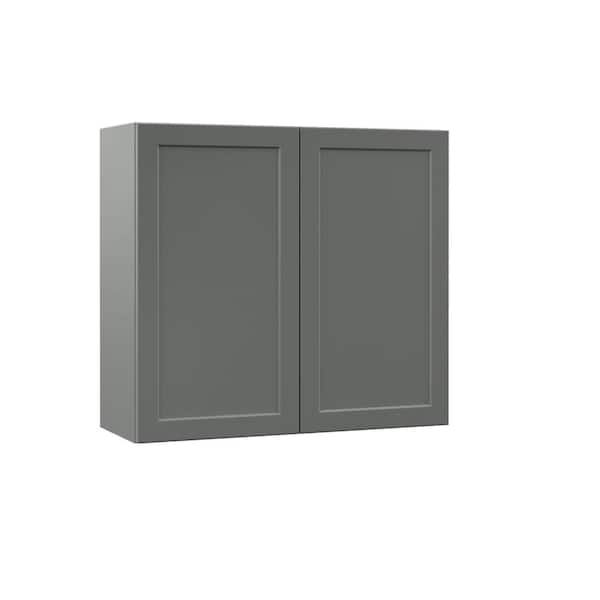 Hampton Bay Designer Series Melvern Storm Gray Shaker Assembled Wall Kitchen Cabinet (33 in. x 30 in. x 12 in.)
