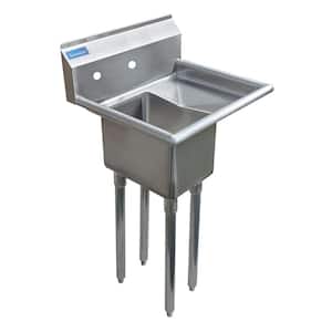 20 in. x 20 in. Stainless Steel One Compartment Utility Sink with Right Drainboard. NO Faucet