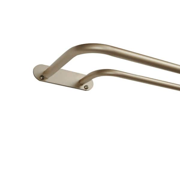 Fetter 52 in. - 72 in. Adjustable 3/4 in. Double Curtain Rod Kit in Gold with Finial
