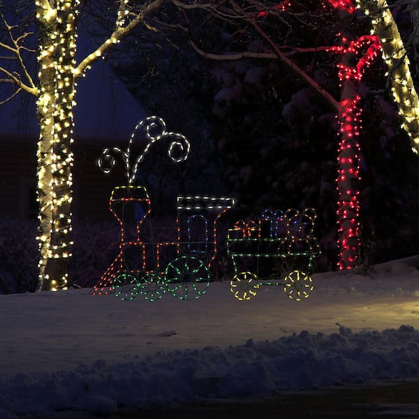 Product Works 60 in. Christmas Led Animated Train Set Outdoor ...