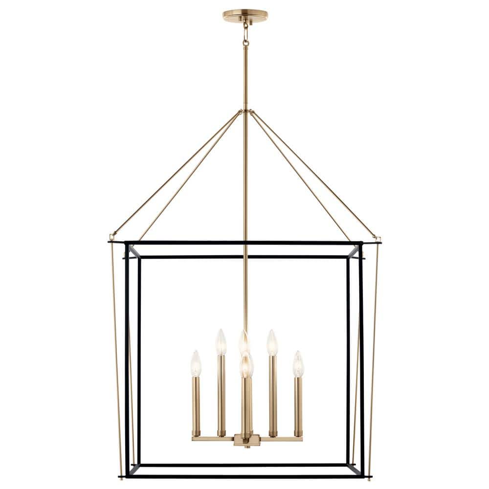 Champagne Bronze 8-Light Modern Taper Candle Pendant