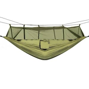 8.5 ft. Portable 600 lbs. Load 2-Persons Outdoor Hiking Camping Hammock with Mosquito Net in Green