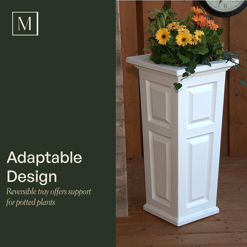 Nantucket Black Tall Outdoor Planter with Self-Watering Tray