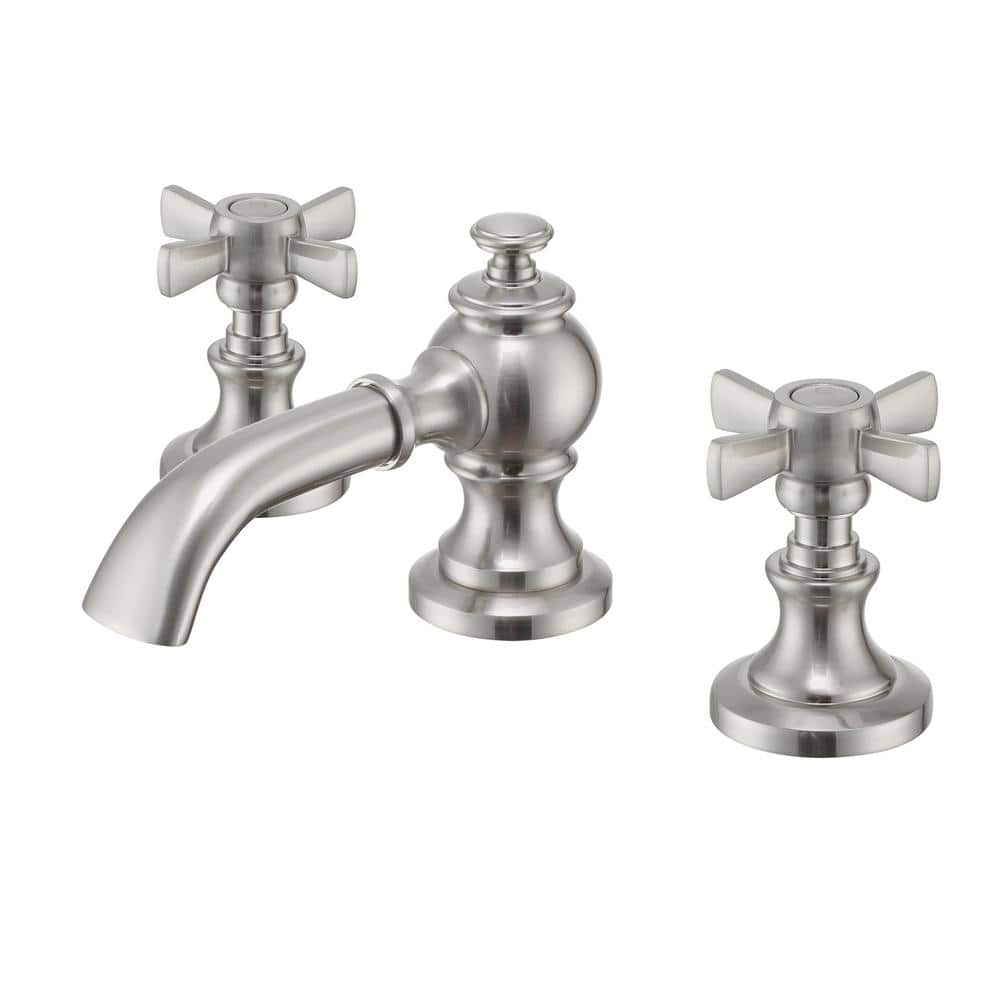 Mondawe Vintage Cross 8 in. Widespread 2-Handle Bathroom Faucet in ...