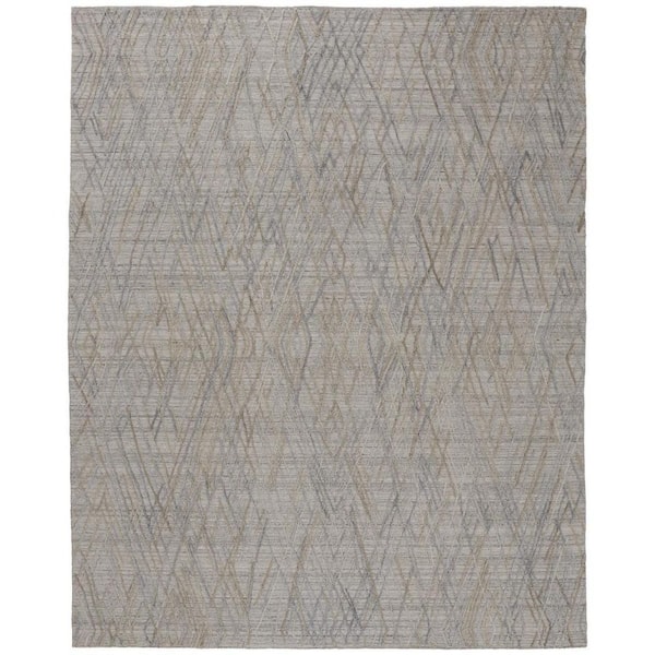 2 ft. x 8 ft. Blue, Gray Abstract Area Rug