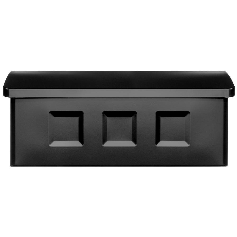 Small Black Powder Coated Steel Wall Mount Mailbox