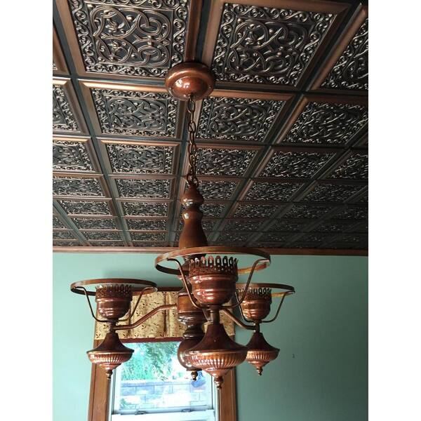 Odessa Antique Copper Chocolate (24x24 PVC) Ceiling Tile
