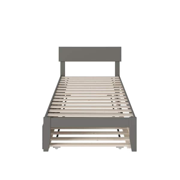 Afi Boston In Grey Twin Extra Long Bed, Twin Xl Trundle Bed Metal