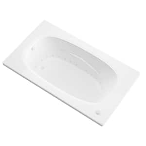 Tiger's Eye 6 ft. Rectangular Drop-in Air Bath Tub in White