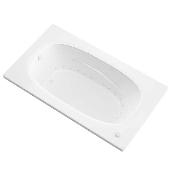 Universal Tubs Tigers Eye Series 71 in. x 42 in. Rectangular Air Bathtub with Left Side Drain and Aromatherapy in Glossy Smooth White