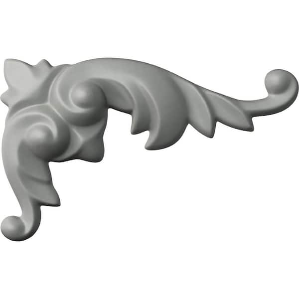 Ekena Millwork 3/4 in. x 3 in. x 4-7/8 in. Polyurethane Attica Leaf Left Onlay