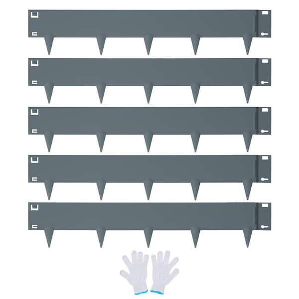 VEVOR 0.59 in. W x 39 in. L x 5 in. H Gray Edging Metal Steel Landscape Steel Garden Edging Borders Strips Hammer Edging