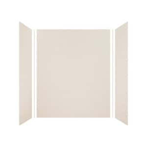Expressions 36 in. x 60 in. x 72 in. 3-Piece Easy Up Adhesive Alcove Shower Wall Surround in Cameo