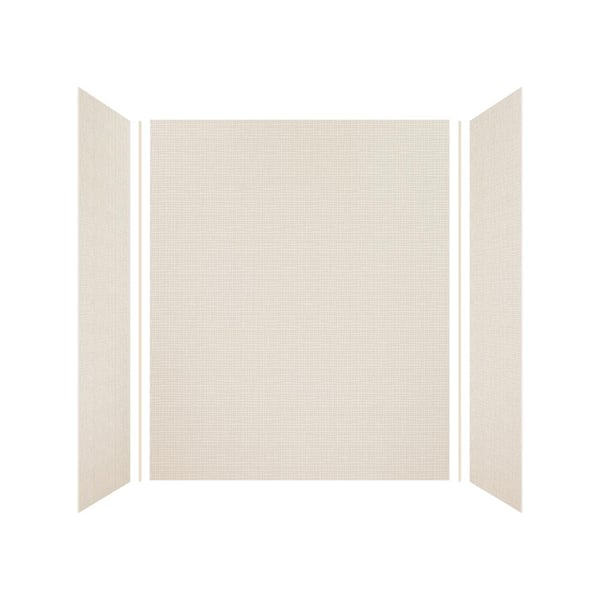 Expressions 36 in. x 60 in. x 72 in. 3-Piece Easy Up Adhesive Alcove Shower Wall Surround in Cameo