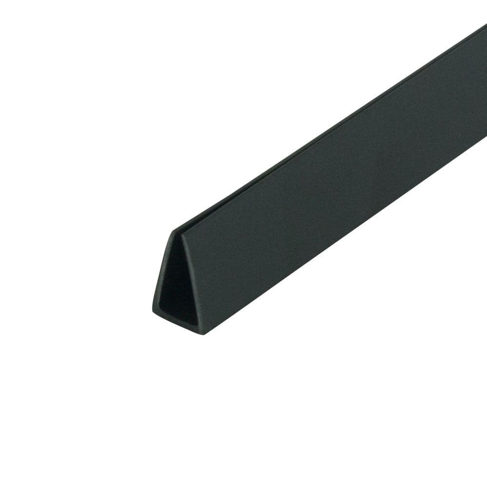 1/2 in. D x 5/16 in. W x 48 in. L Black Styrene Plastic U-Channel Moulding 