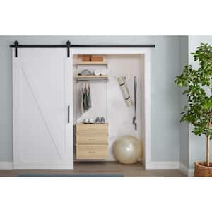 Genevieve 2 ft. Birch Adjustable Closet Organizer Hanging Rod with 3 Drawers