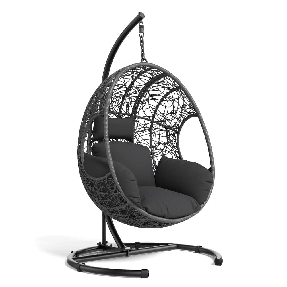 Gray Metal Egg Chair, 400lb Capacity Patio Swing with 8-Inch Cushion, Waterproof Cover price history on PriceWatchPro