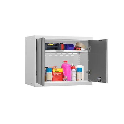 Pro Series Welded Steel 1-Shelf Wall Mounted Garage Cabinet in Gray (28 in W x 24 in H x 14 in D)
