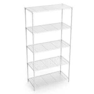 16 in. x 36 in. x 72 in. 5-Tier White Elegant Shelf Style Metal Shelf with 5-Adjustable Shelves