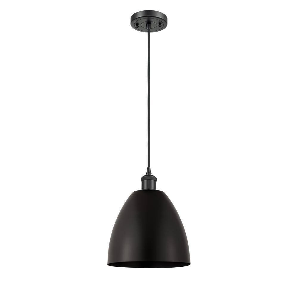 Metal Bristol 60-Watt 1-Light Matte Black Standard Mini Pendant Light with Metal Shade price history on PriceWatchPro
