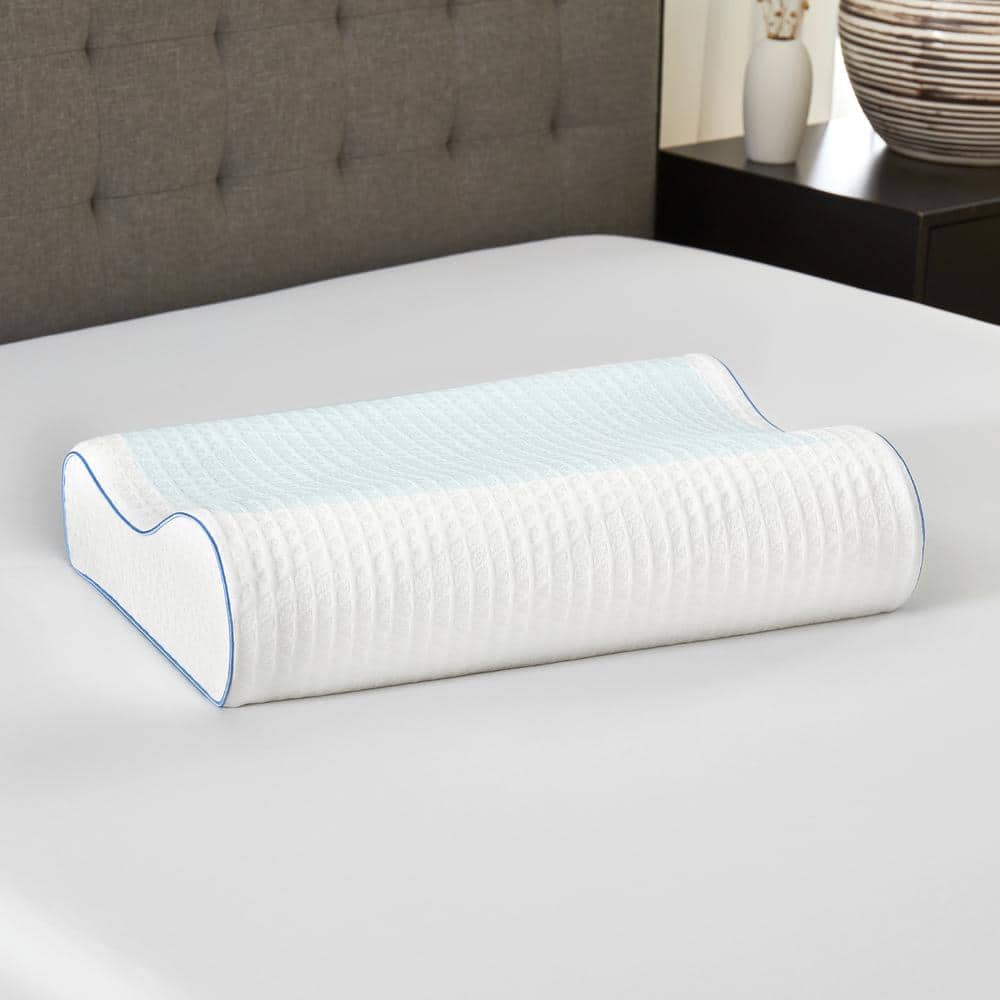 Ultra Firm White Memory Foam Cooling Gel Neck Pillow