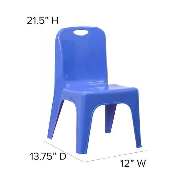 Carnegy Avenue 4 Pack Blue Plastic Stackable School Chair with